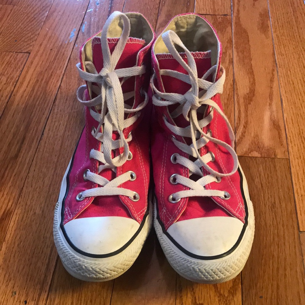 Pink high top Converse